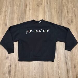 Cotton On Friends TV Logo Crewneck Pullover Sweatshirt Classic Black Size Small